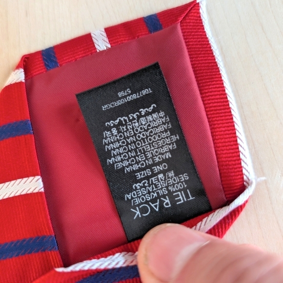 TIE RACK Elegant Red Striped Tie - Picture 5 of 6